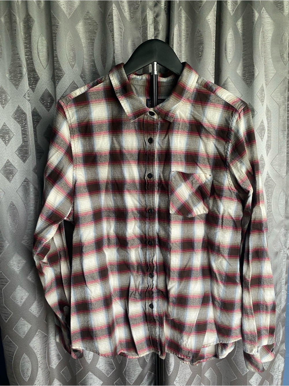 Pendleton Frankie Flannel Shirt Women’s XL Red Brown Plaid Cotton Button Up